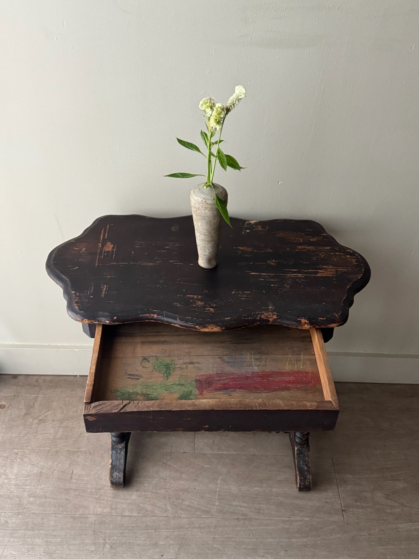 Painted pine side table