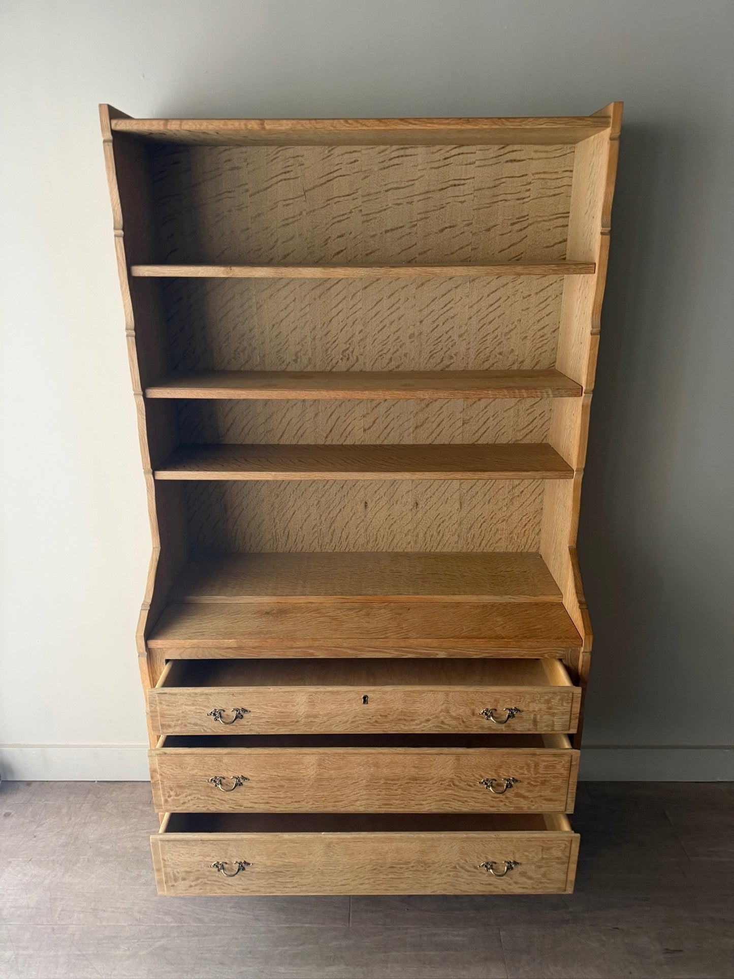 Danish oak secretary hutch