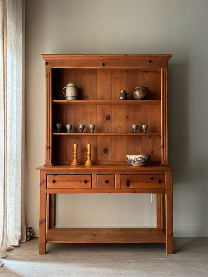 Amish pine two piece Welsh cupboard