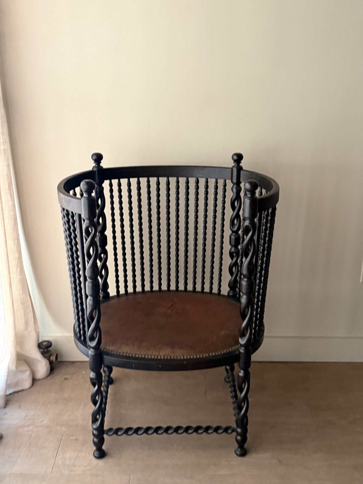 Victorian painted barley twist spindle chair