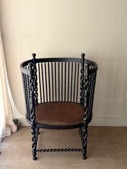 Victorian painted barley twist spindle chair