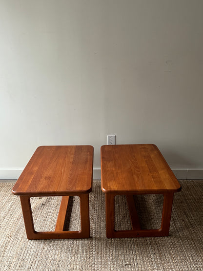 Teak side tables. Sold individually.