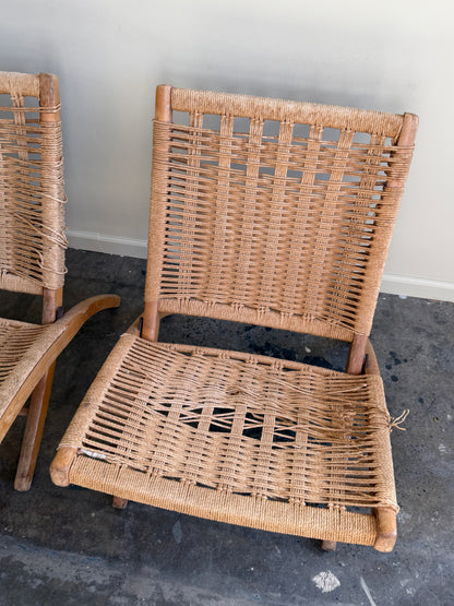 Woven rope chairs - as is. Sold individually.