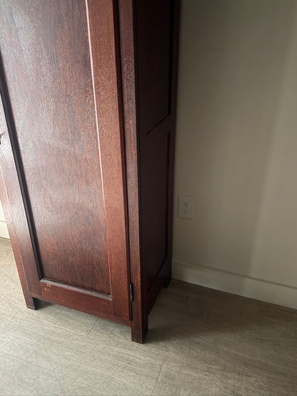 Golden oak chimney cupboard