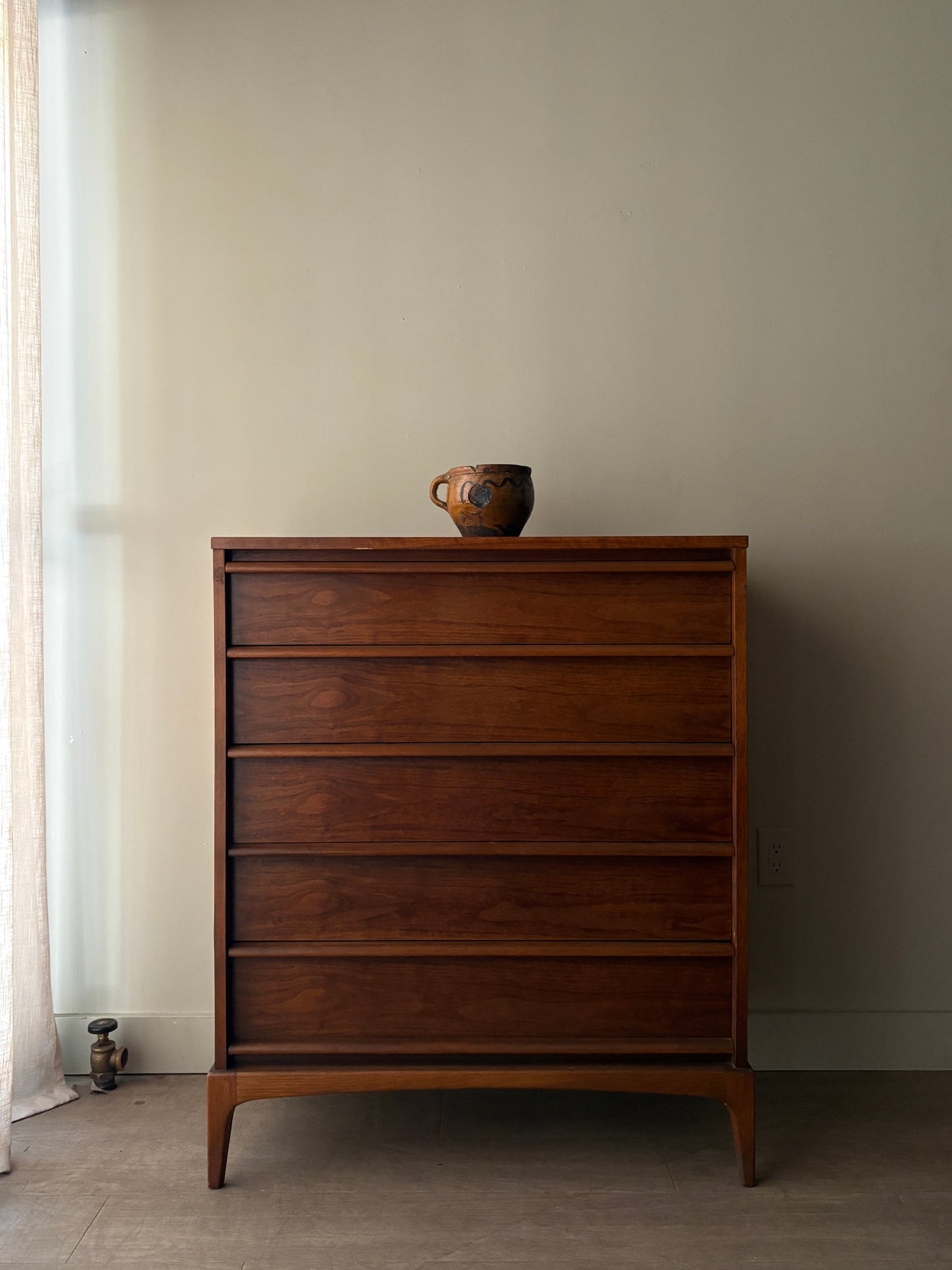 Lane walnut tallboy dresser