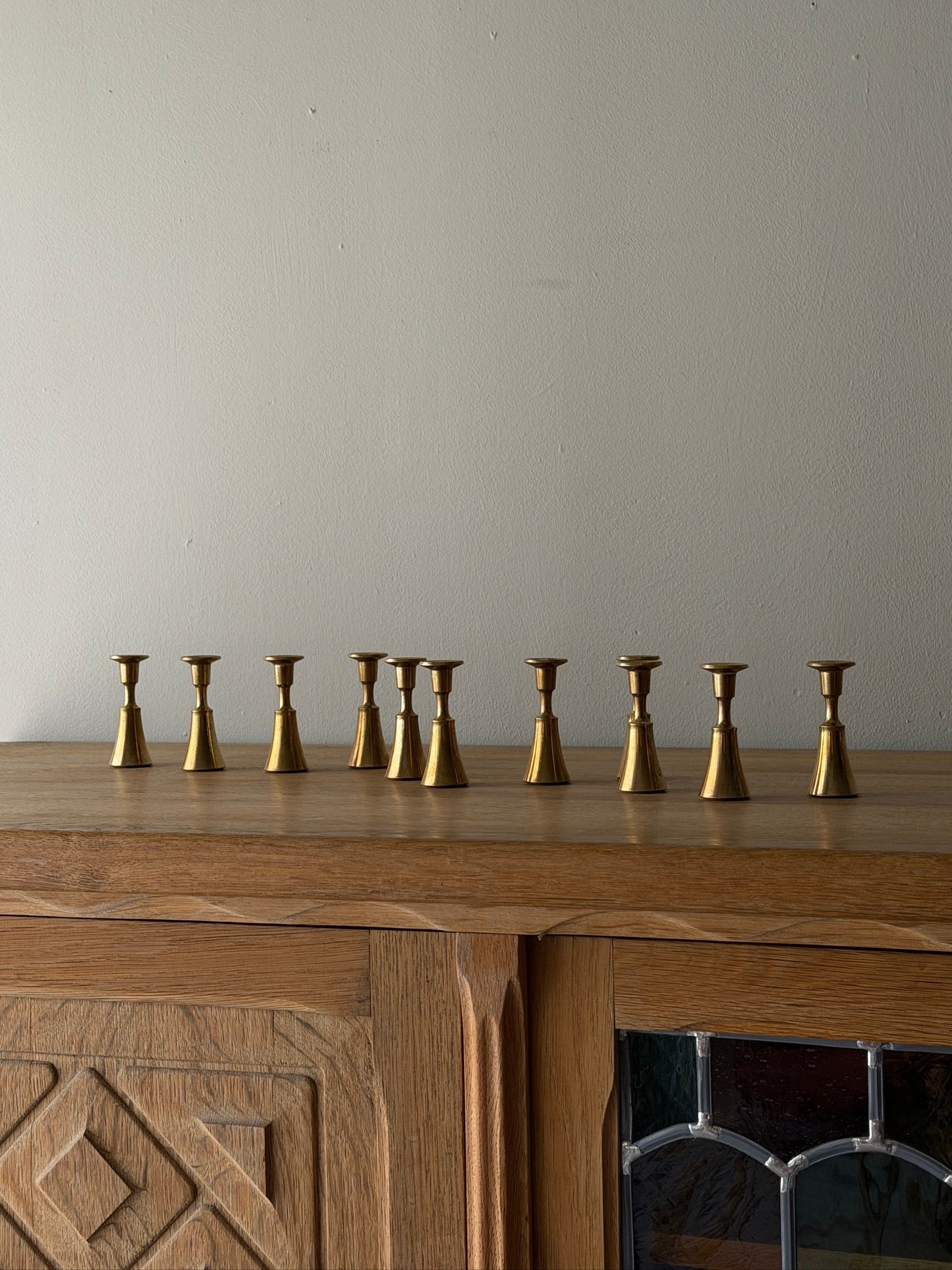 Jens Quistgaard for Dansk brass candleholders. Sold in pairs.