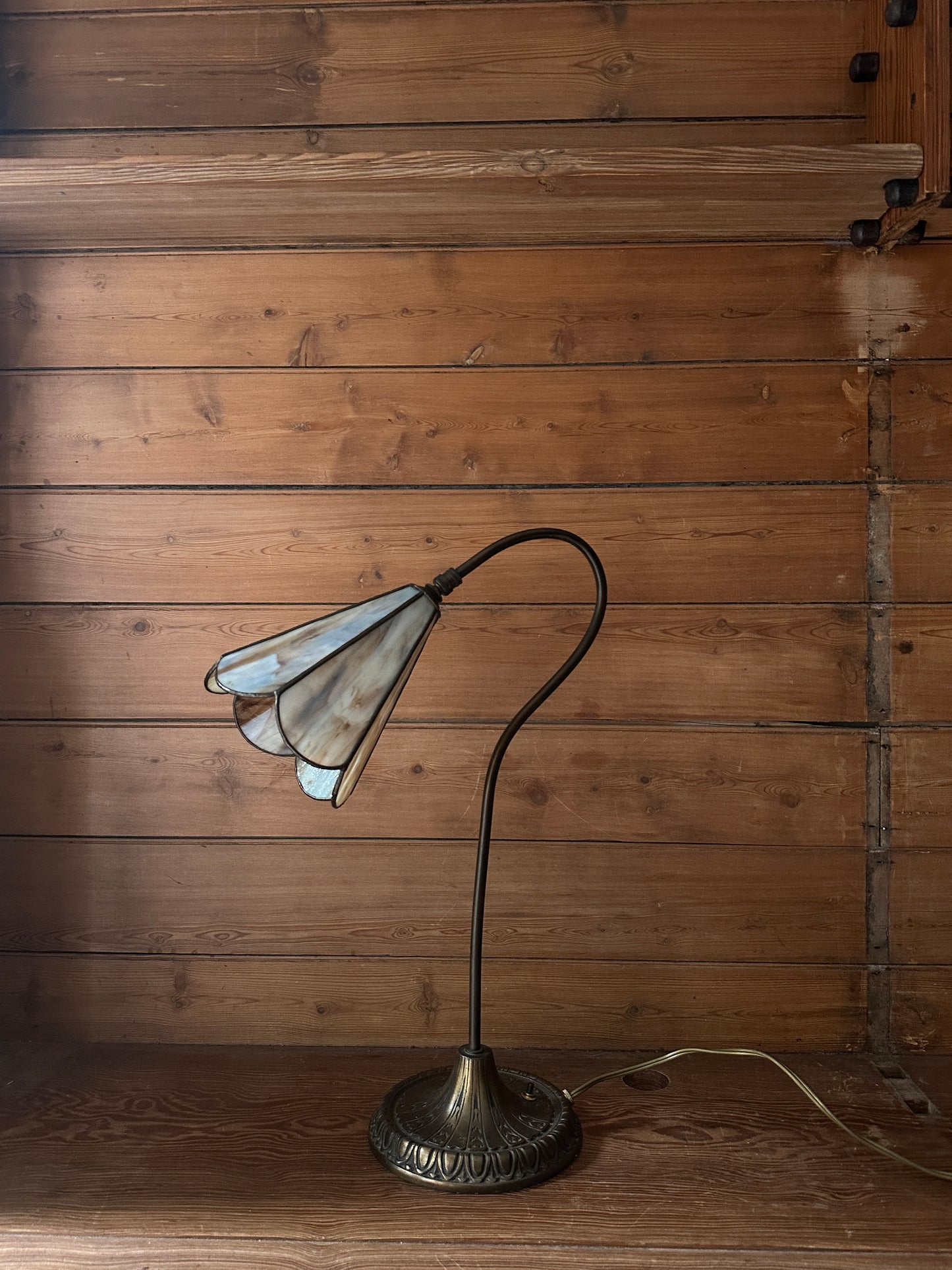 Gooseneck brass lamp