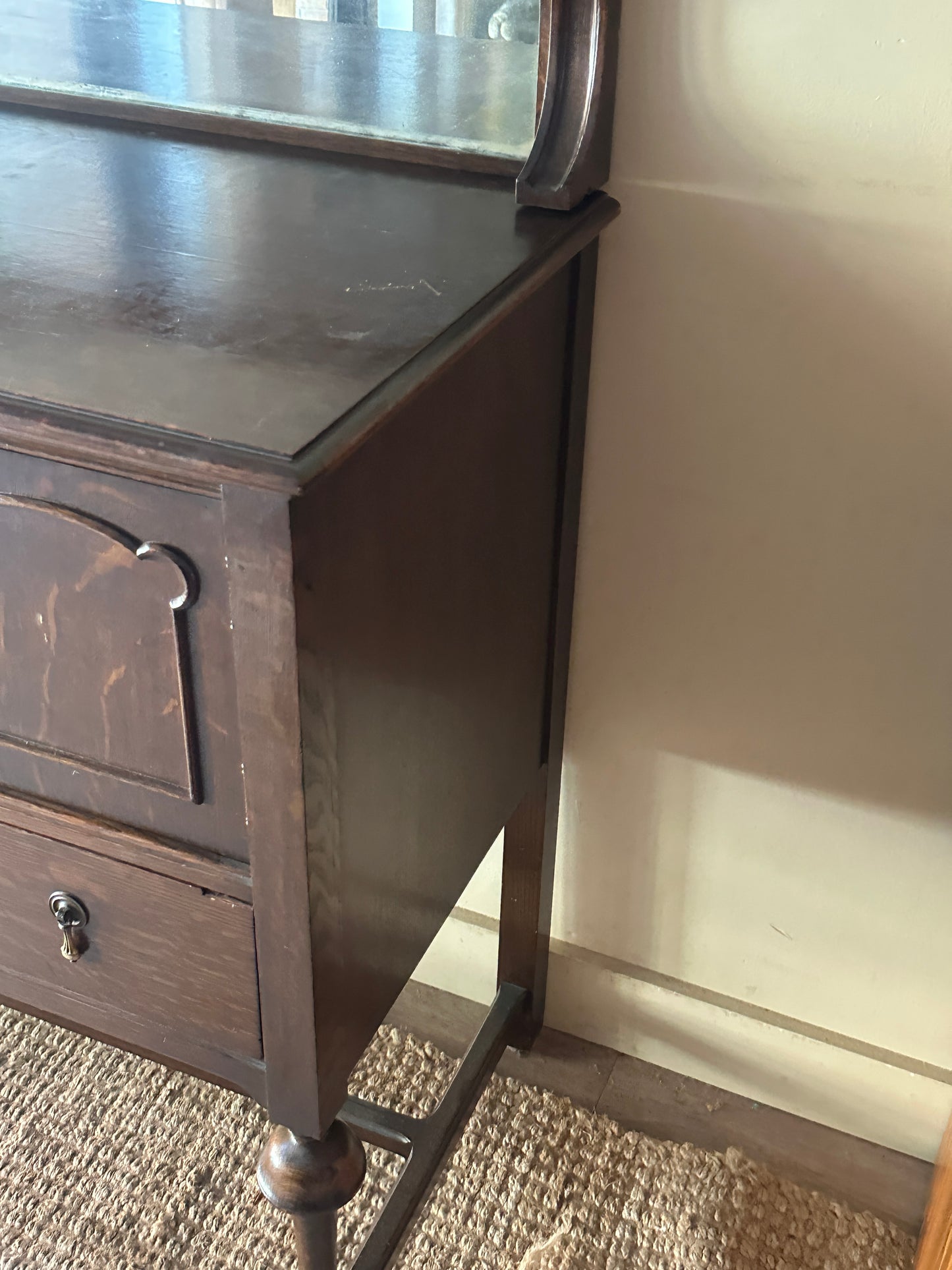 Oak sideboard with mirror
