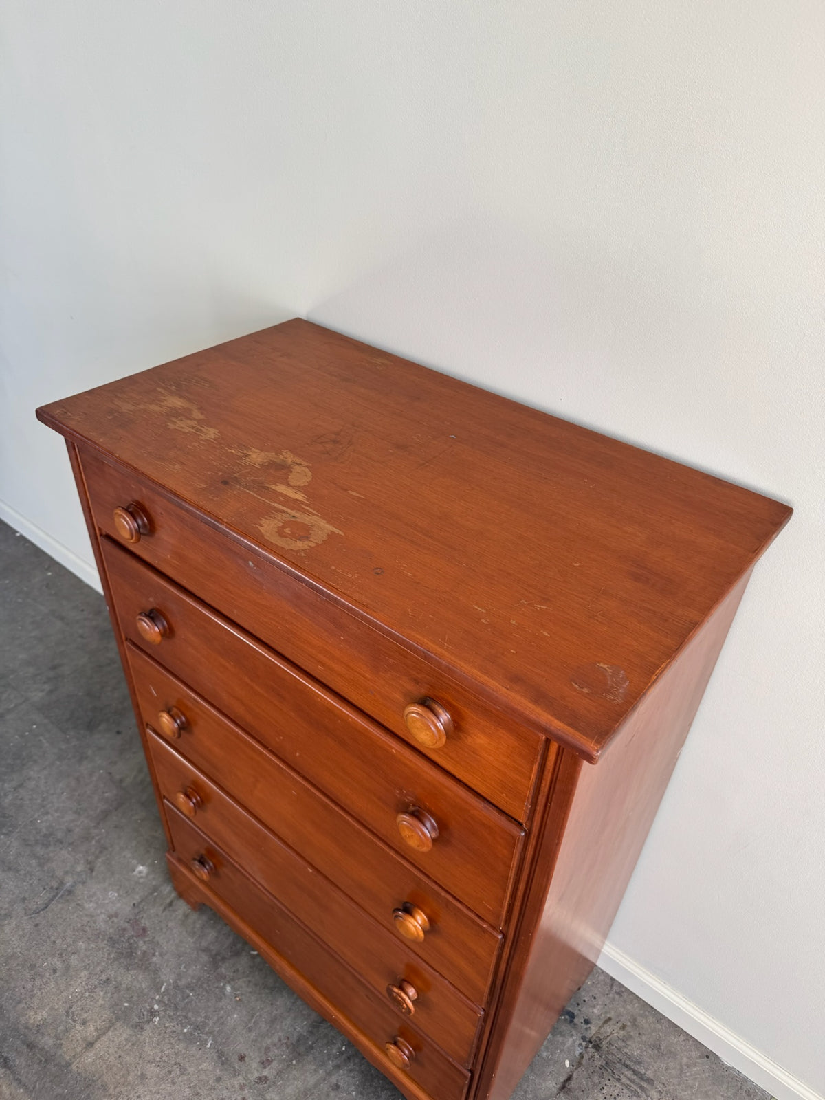 Maple tallboy dresser