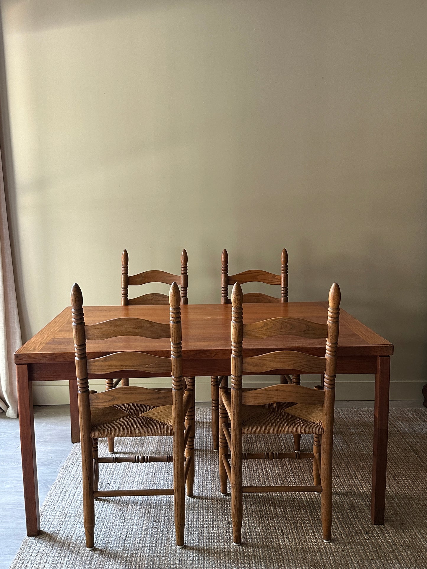 Teak extension dining table