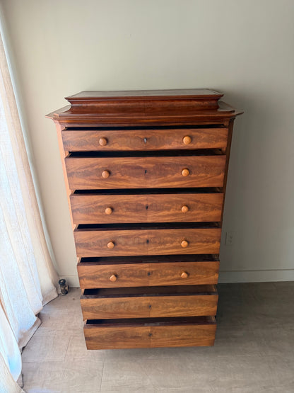 Scandinavian mahogany tallboy dresser