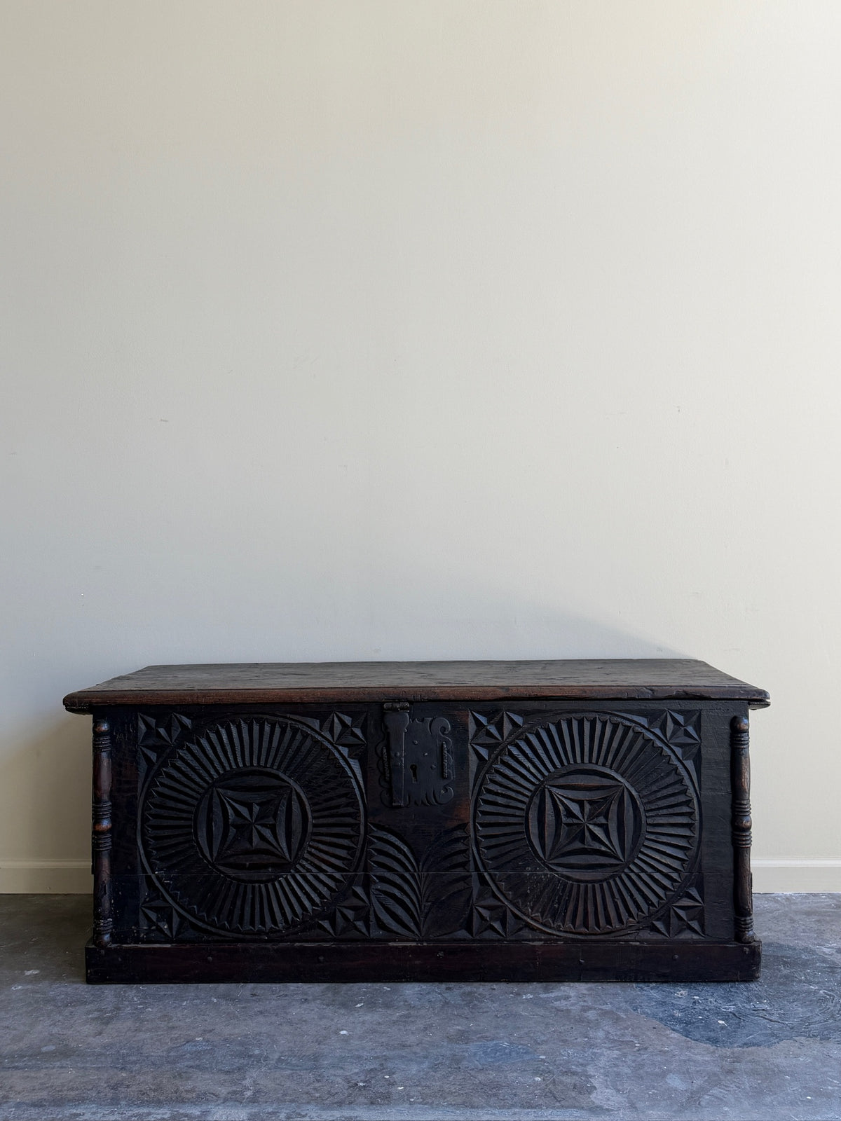 Northern European carved oak chest