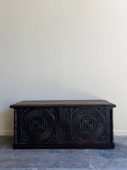 Northern European carved oak chest