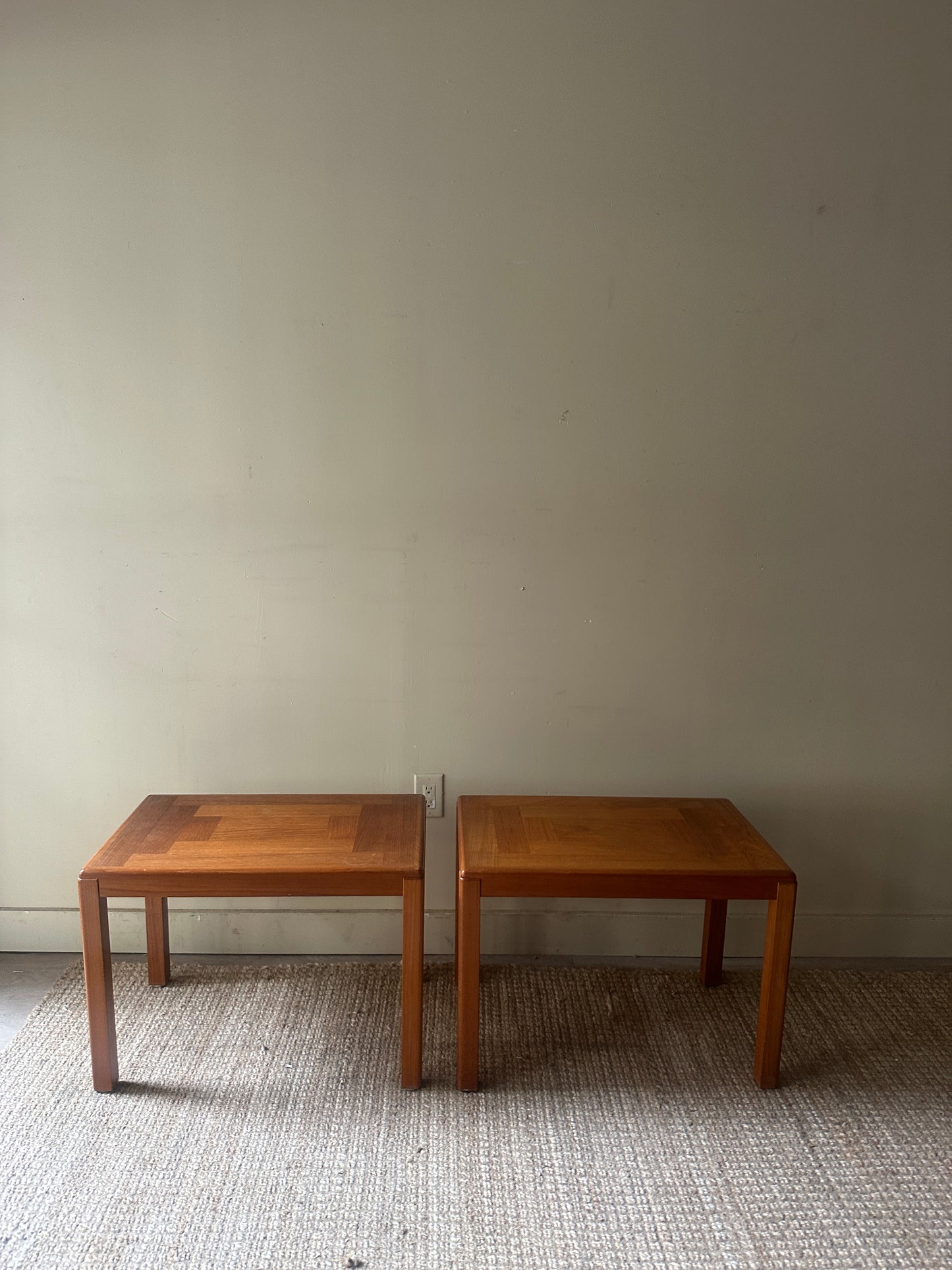 Danish teak side tables. Sold individually.