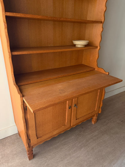Danish oak secretary hutch