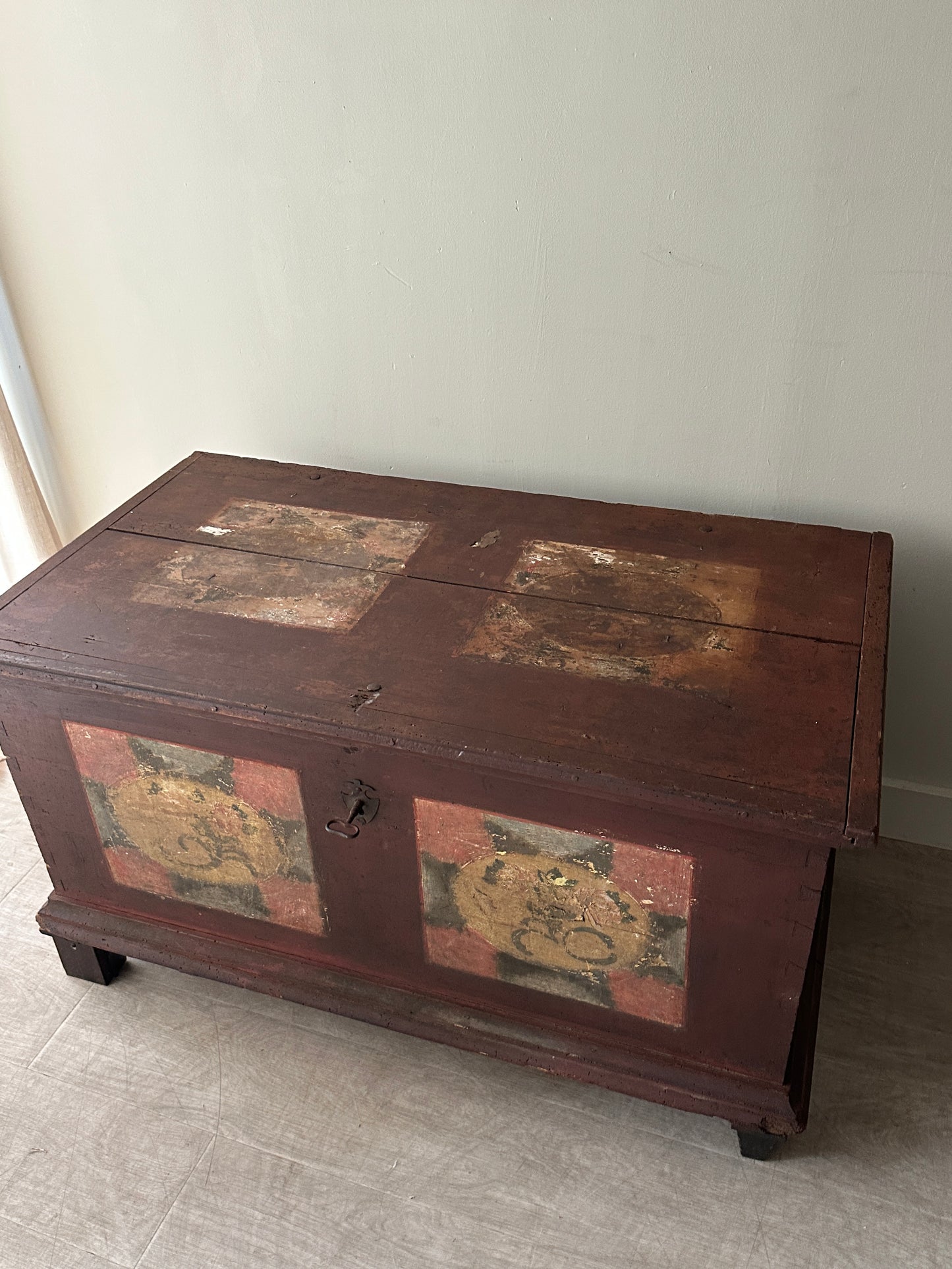 Swedish painted pine chest