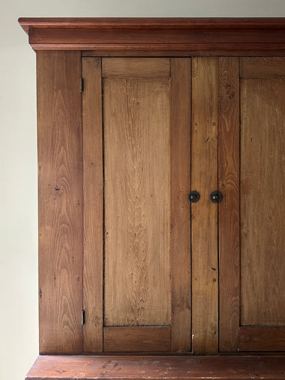 19th c. pine stepback cupboard