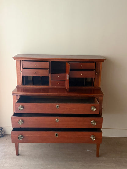 Federal mixed wood tambour door writing desk