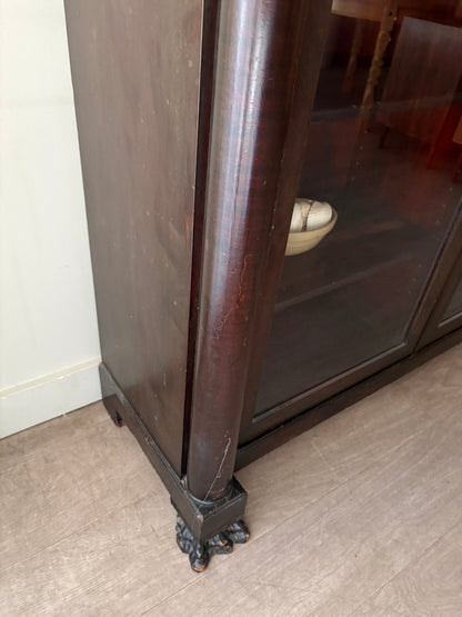 Empire mahogany display cabinet