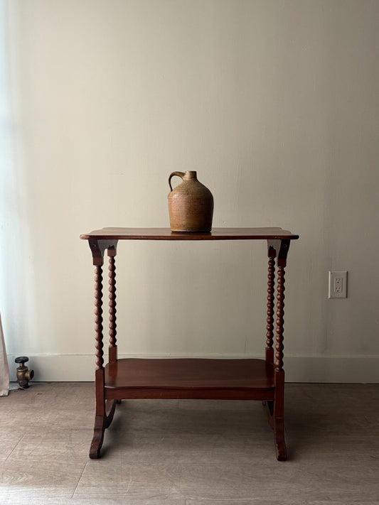 Victorian walnut bobbin leg side table