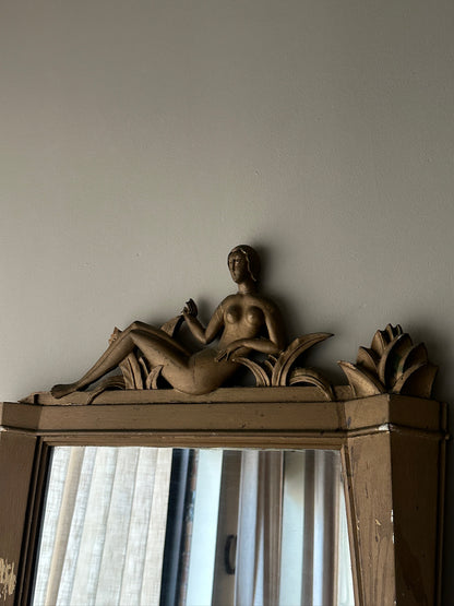 Neoclassical gilt mirror with reclining nude