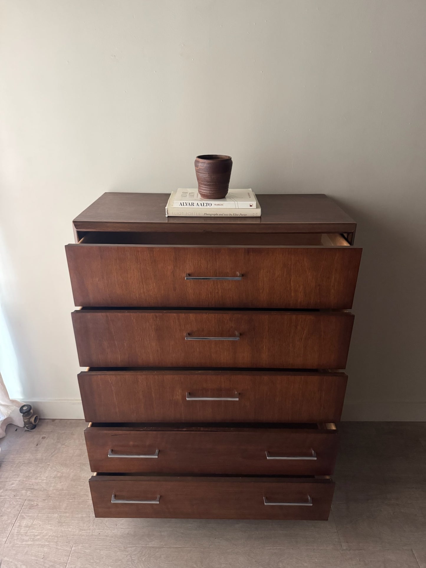 Lane walnut tallboy dresser