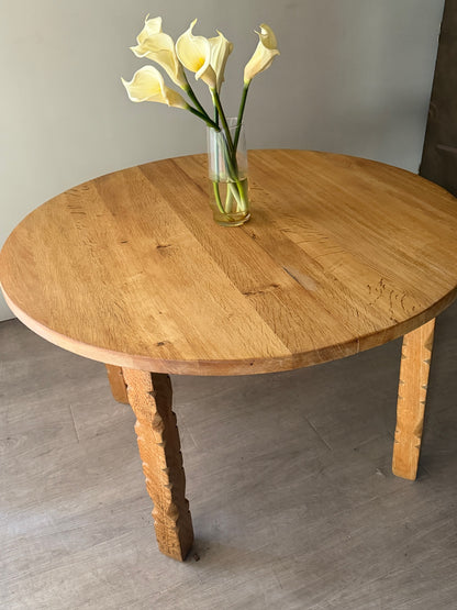 Danish oak dining table with extension