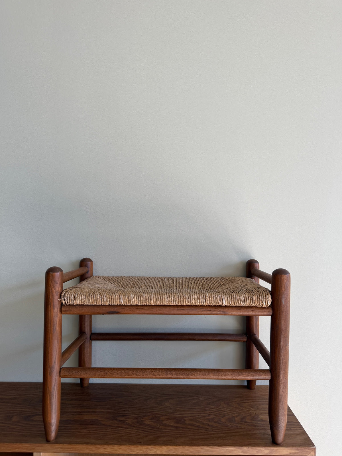 Pine rush footstools (left)