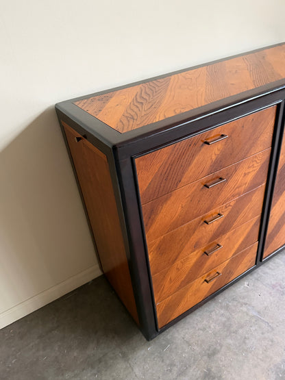 Hollywood Regency mixed wood bar