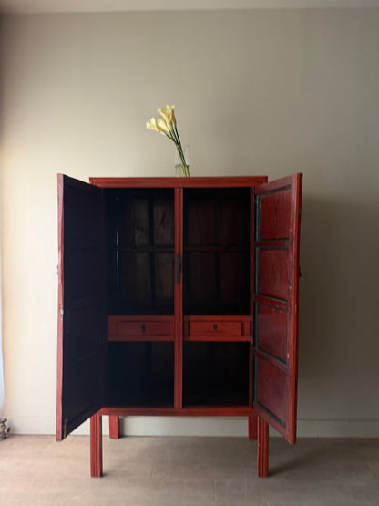 Chinese red-painted cabinet