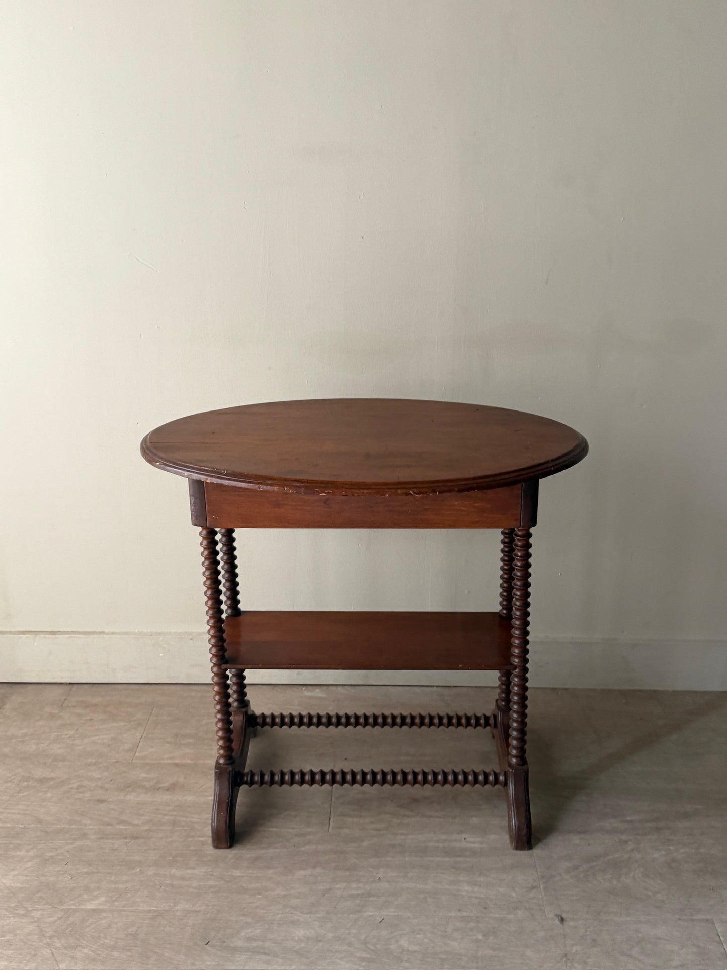 Spindle leg pine side table