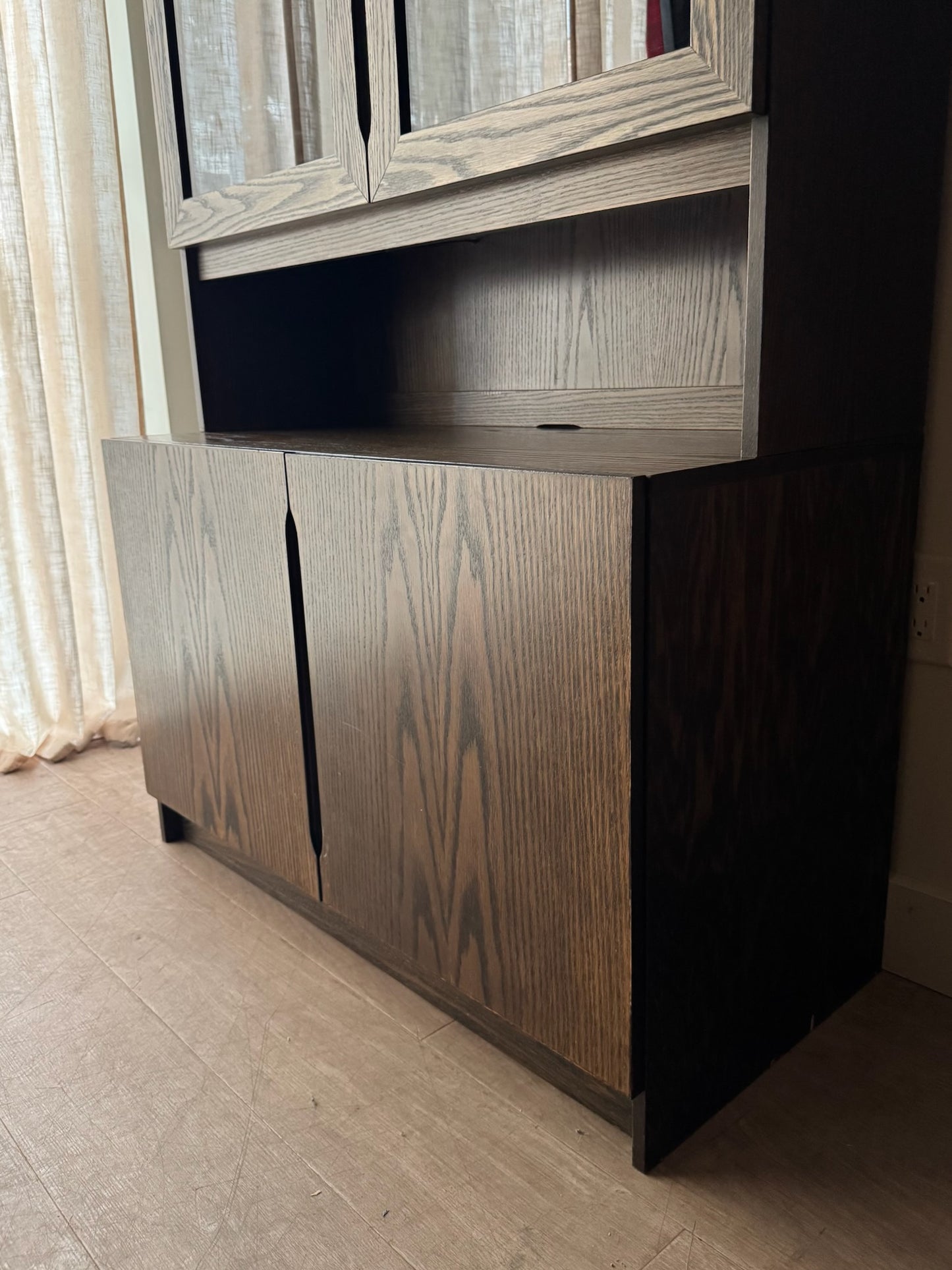 Danish oak display hutch