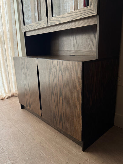 Danish oak display hutch