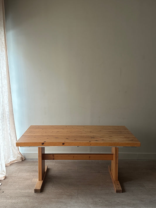 Thorso style Danish pine dining table with extensions