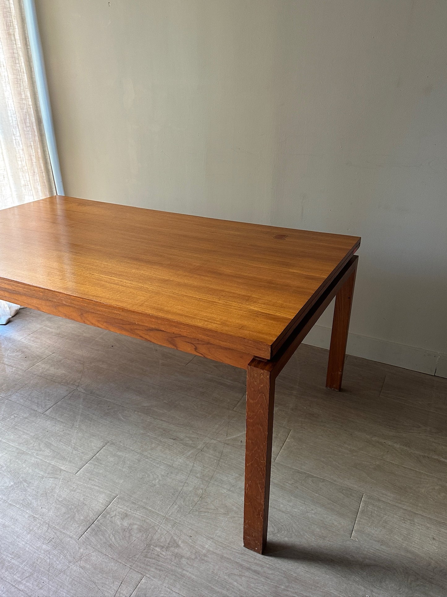 Teak extending dining table