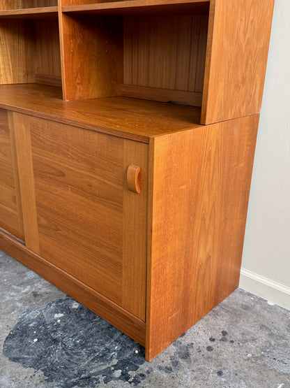 Danish teak two-piece hutch