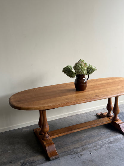 Oval oak dining table