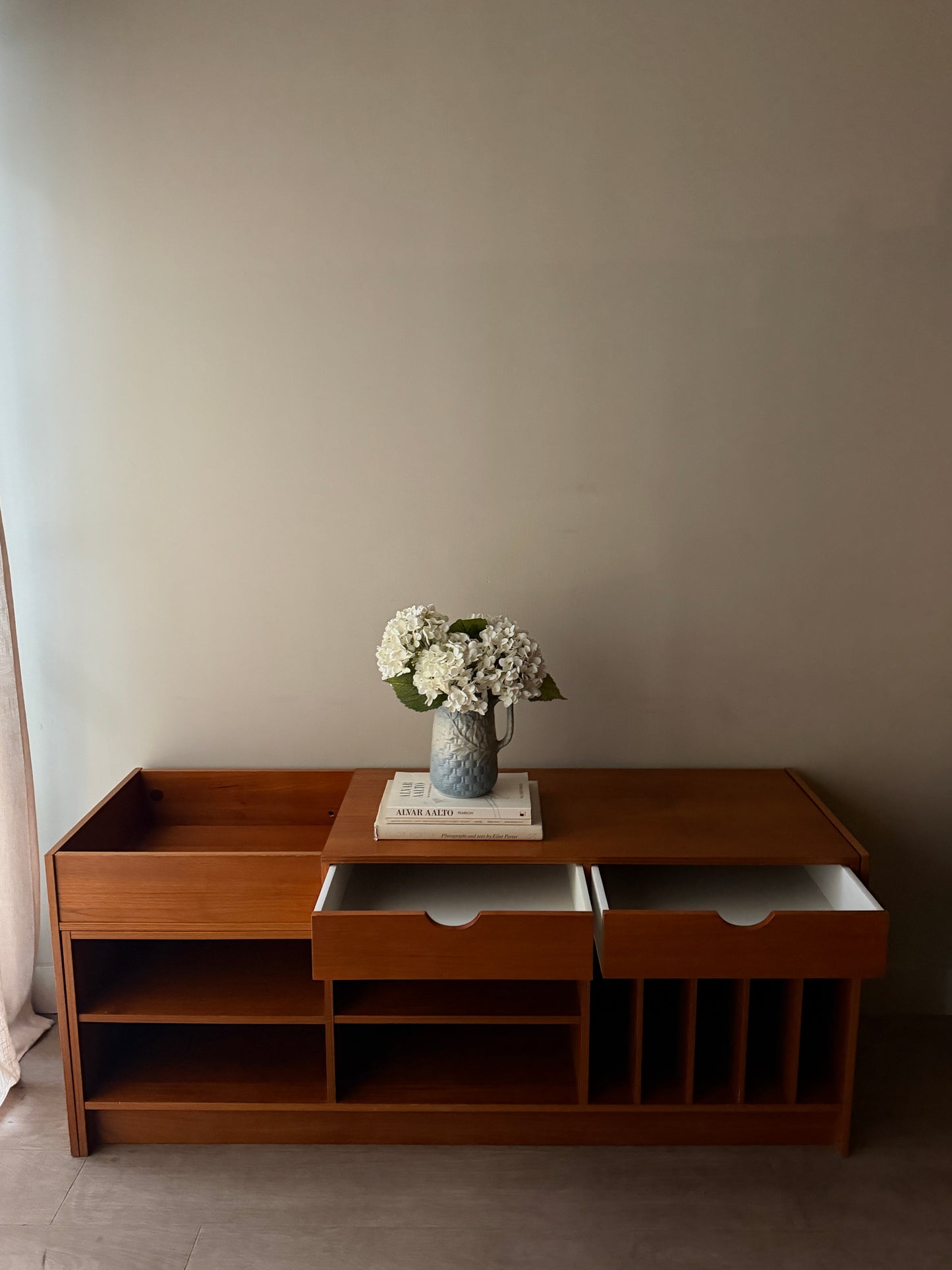 Danish teak two piece console