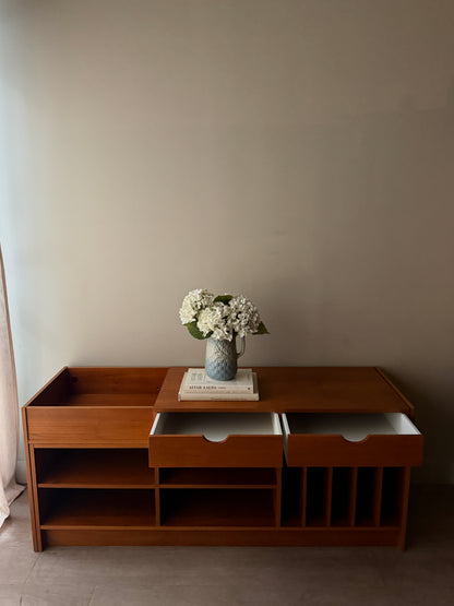 Danish teak two piece console