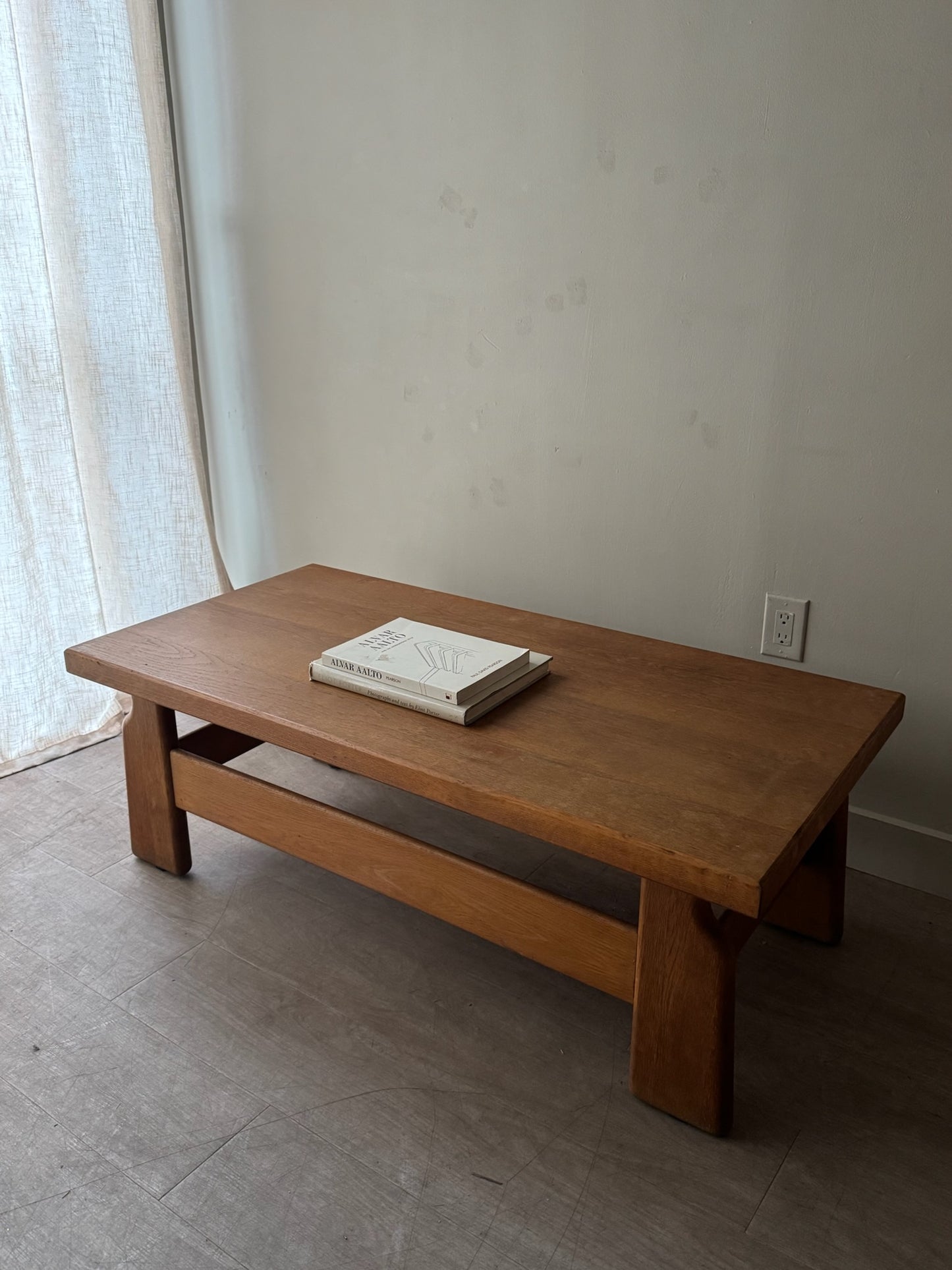 Dutch Brutalist oak coffee table