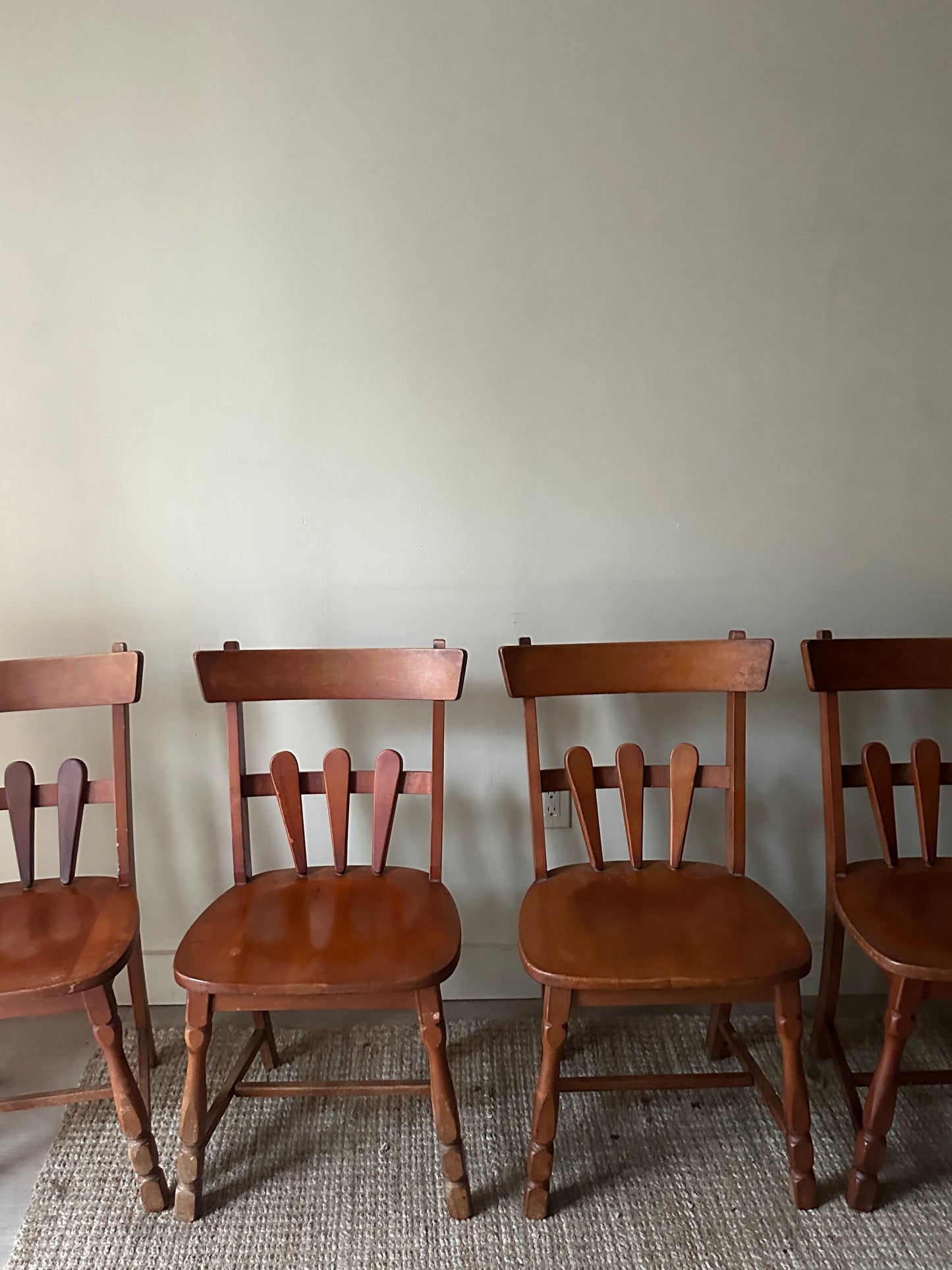 4 maple dining chairs. Sets of 2.