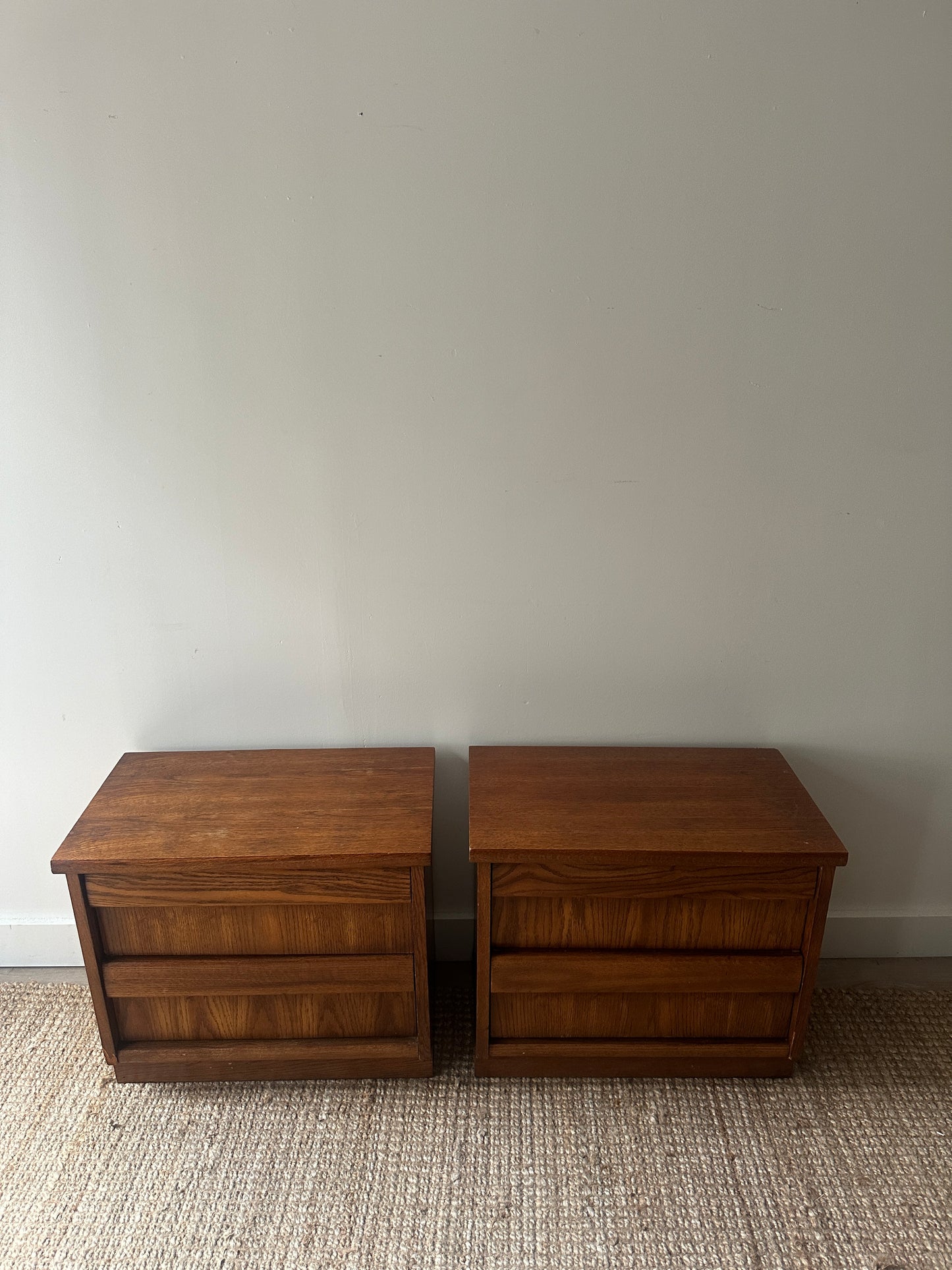 Oak side tables. Sold as a pair.