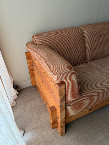 Hans Frydedal pine sofa in striped upholstery