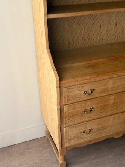 Danish oak secretary hutch