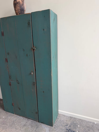 Teal painted pine cupboard