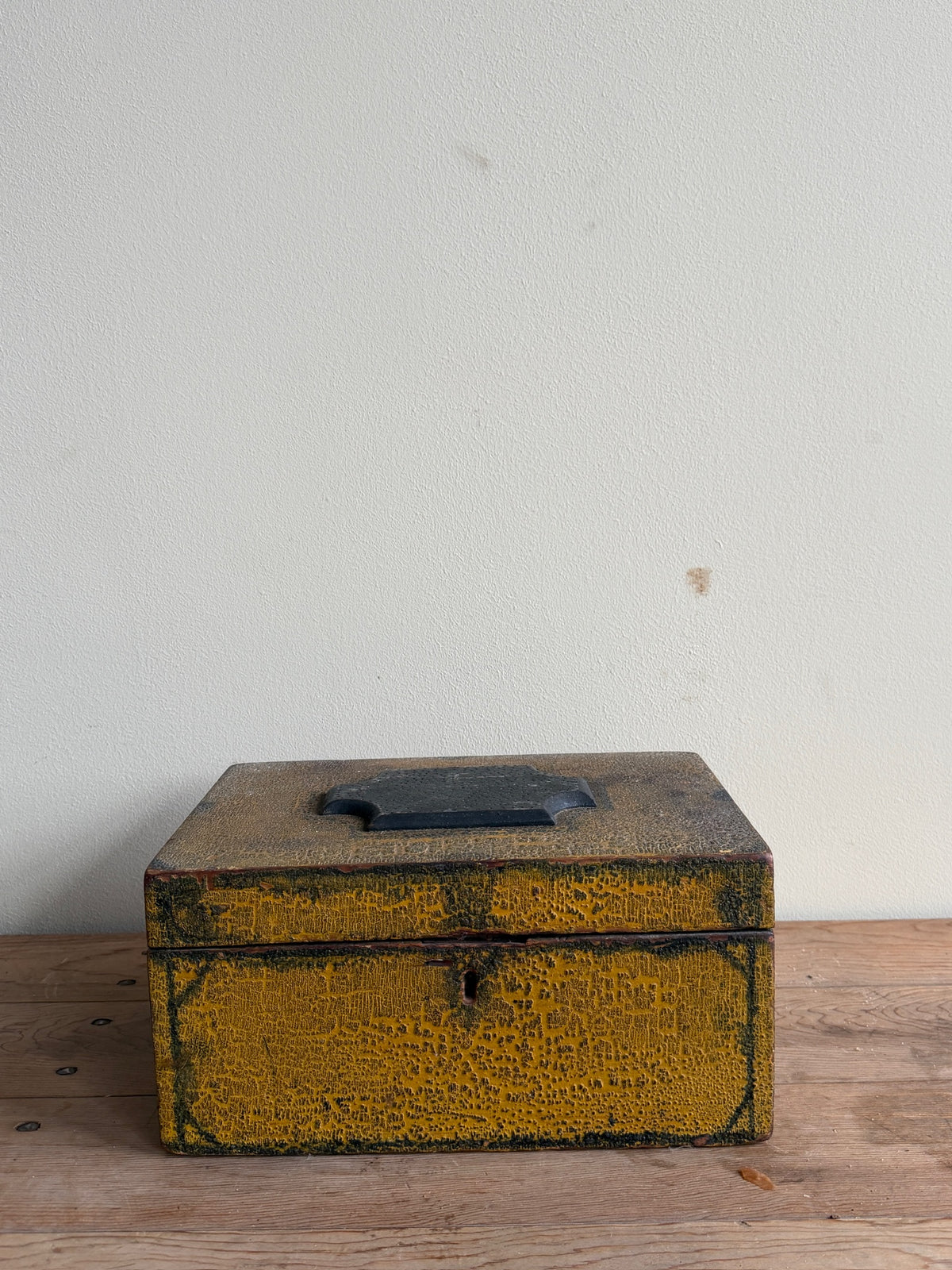 Yellow painted pine box