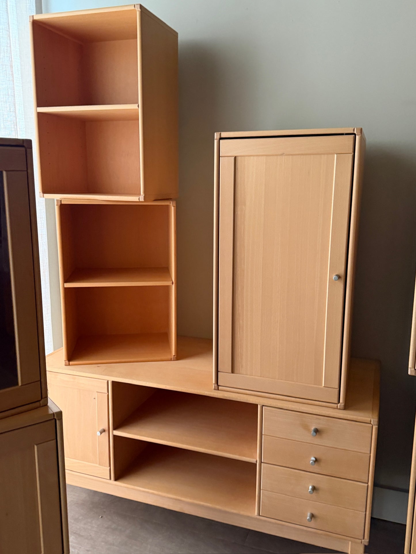 Caso “Rimme” Danish beech 12 piece modular wall unit