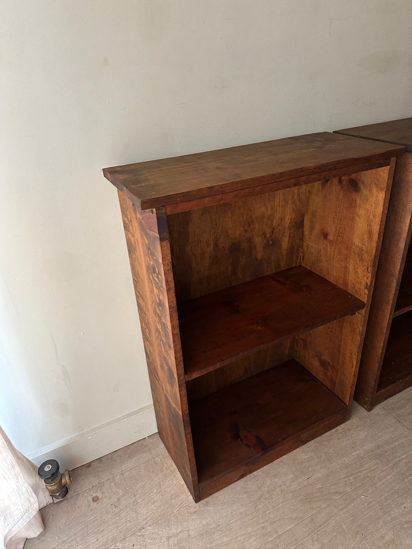 2 pine bookshelves. Sold individually.