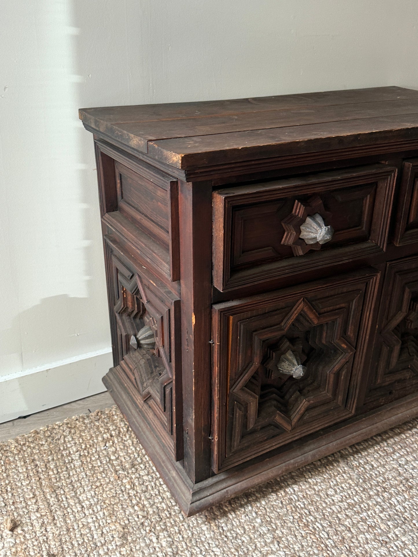 Carved pine server