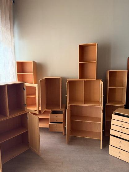 Caso “Rimme” Danish beech 12 piece modular wall unit